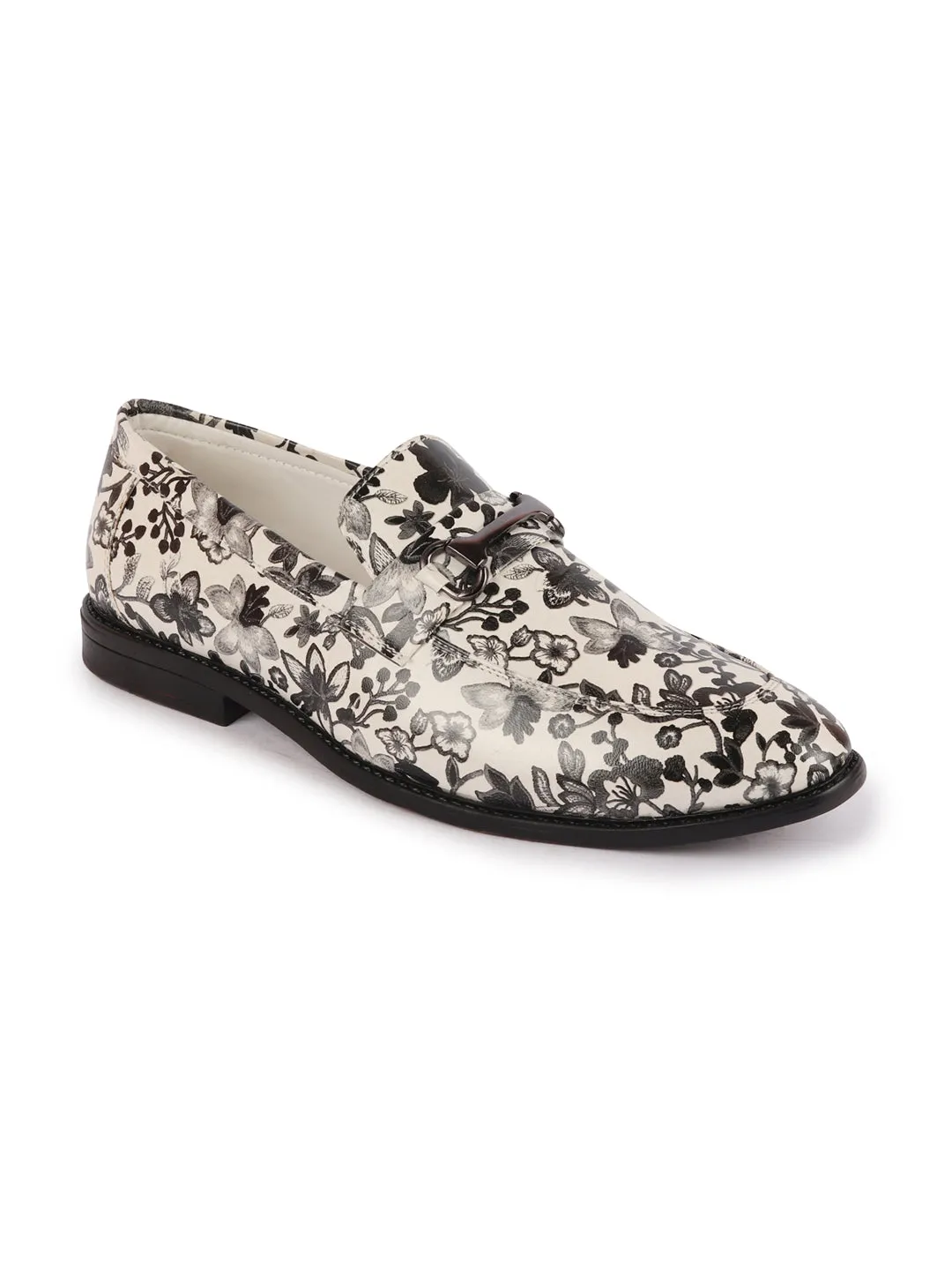 Men Grey Floral Print Horsebit Buckle Weekend Wedding Evening Party Shoes Loafers Alexander Mcqueen Loafers