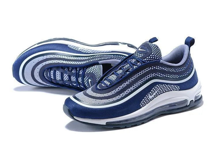 Nike Air Max 97 Ultra 17 Blue Navy Black White Men Shoes !!! CYBER MONDAY SALE !!! Asics Rocker Shoes