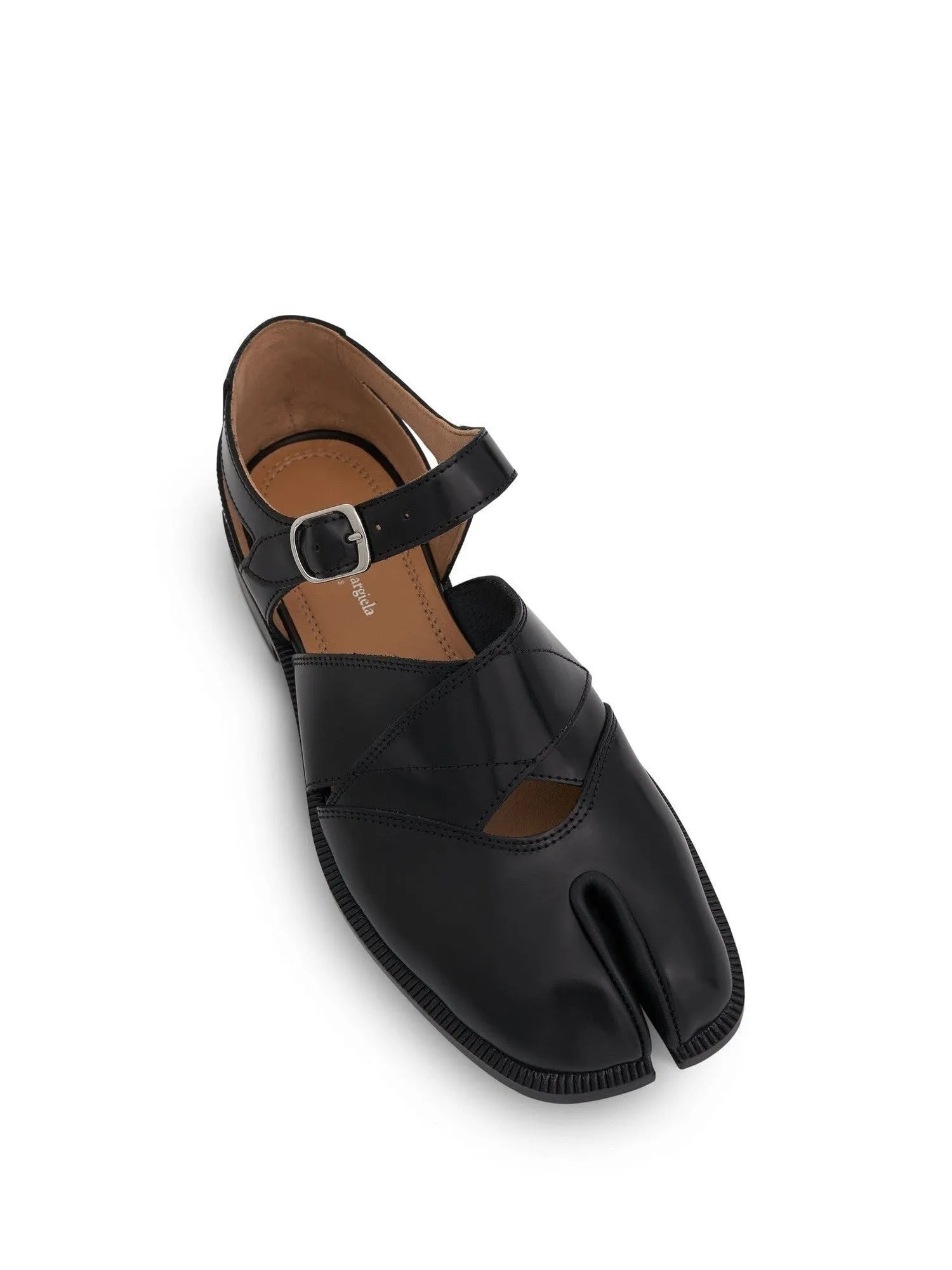 Tabi Toe Cut Out Sandals in Black Cliffs Sandals