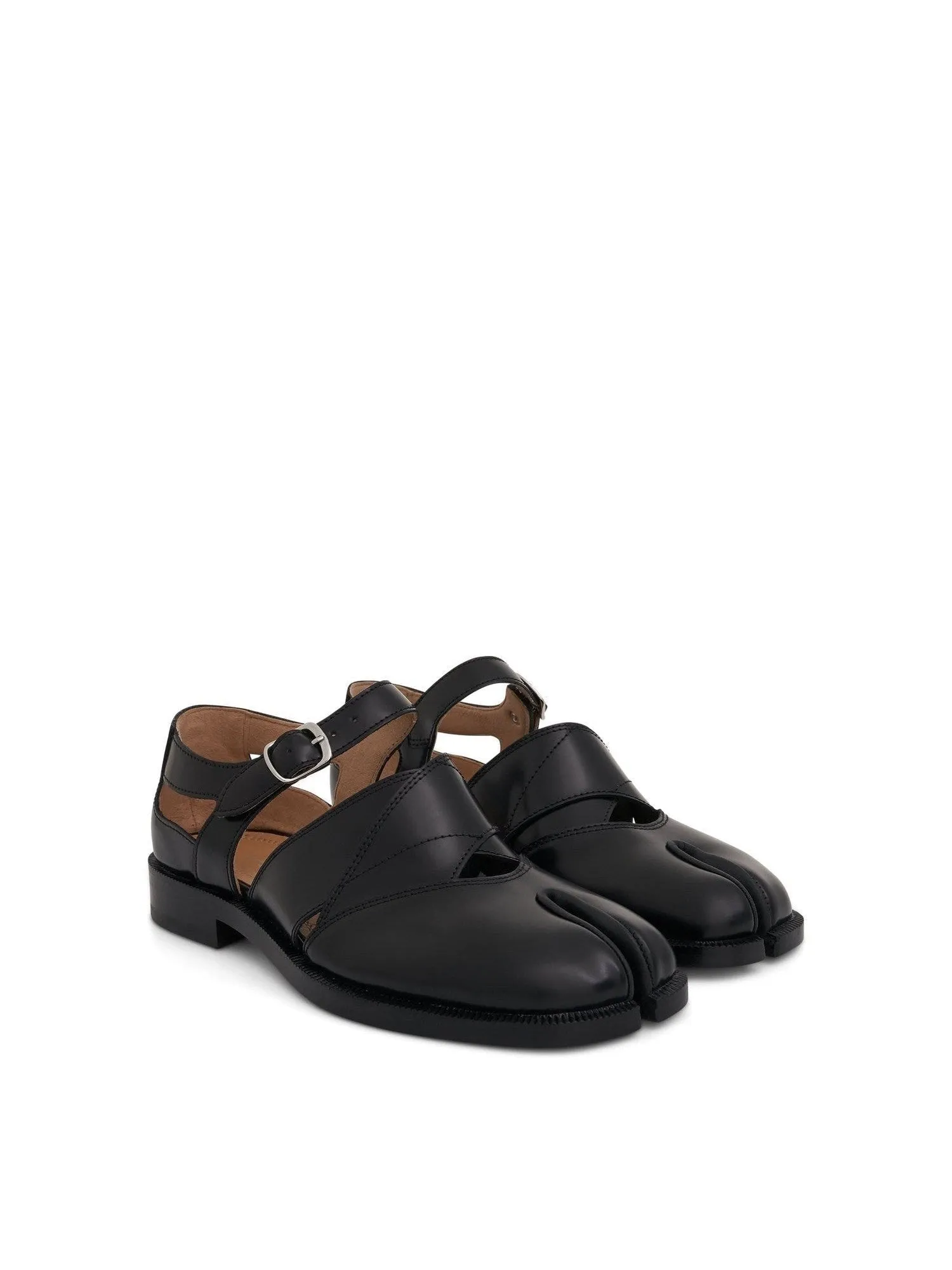 Sandals Vacation Specials Tabi Toe Cut Out Sandals in Black