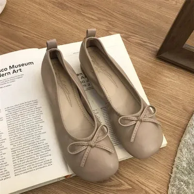 High Heel Penny Loafers TAVIMART  -   Butterfly Knot Loafers Women Red Leather Casual Shoes Slip on Shoes for Women Barefoot Shoes Square Toe  