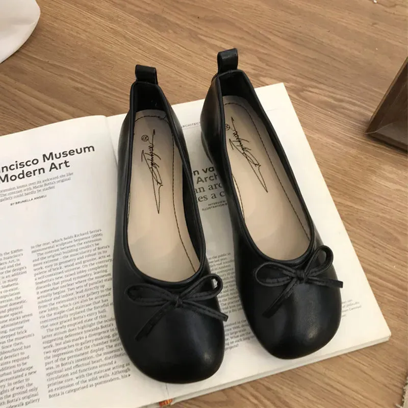 Bass Weejuns Larson Penny Loafers TAVIMART  -   Butterfly Knot Loafers Women Red Leather Casual Shoes Slip on Shoes for Women Barefoot Shoes Square Toe  