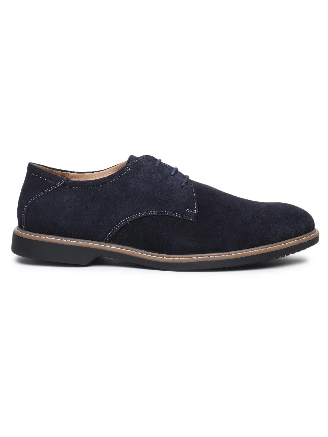 Smelly Sneakers Cure Teakwood Men Blue Solid Round Toe Suede Derbys