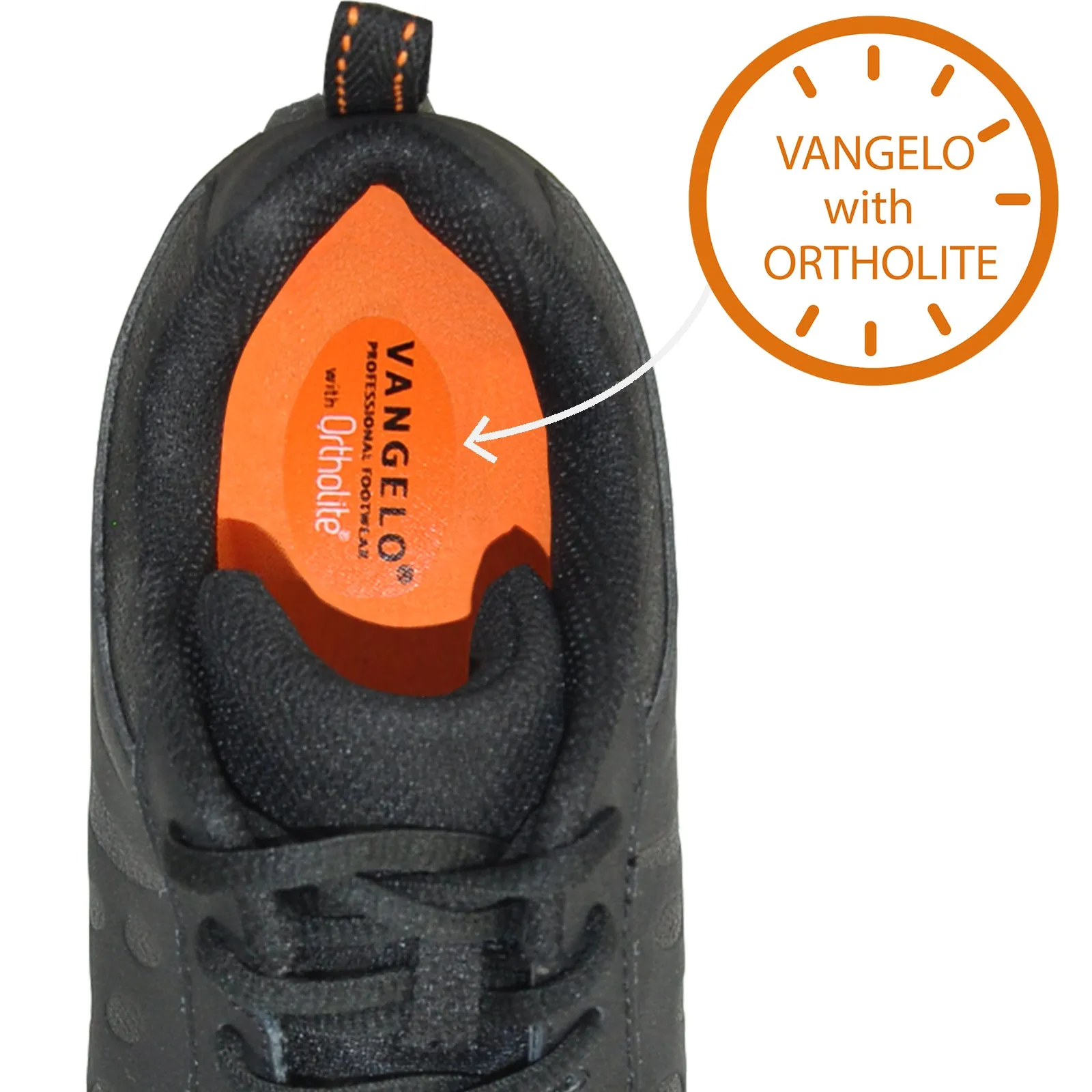 VANGELO Women Slip Resistant Shoe AVA-4 Black Toddler Work Boots