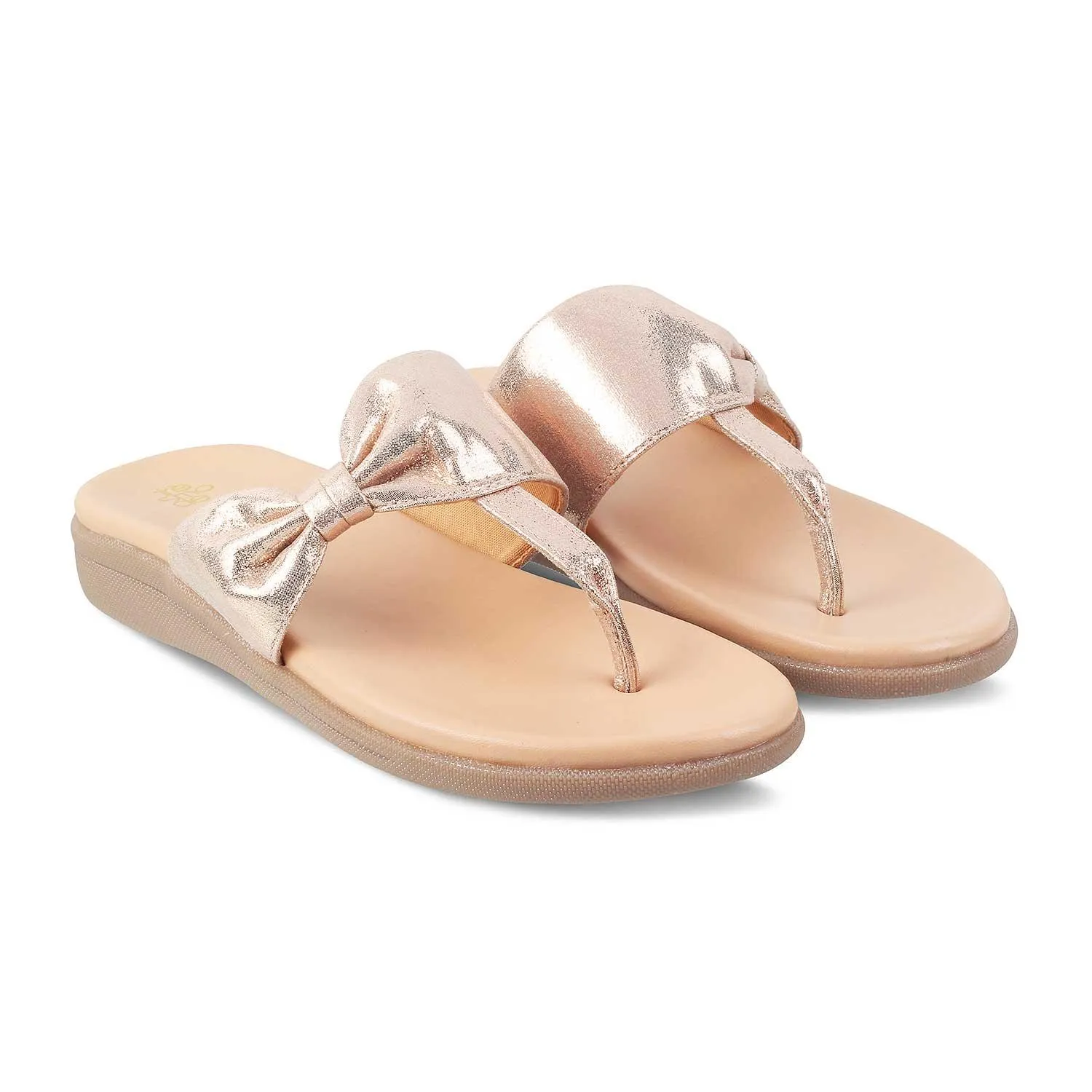 The Bow 2 Champagne Women's Casual Flats Tresmode Dress Shoes Flat Heel