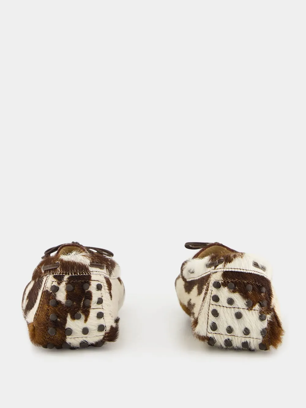 Loafers Clearance Cow Print Calf Hair Driver Moccasins
