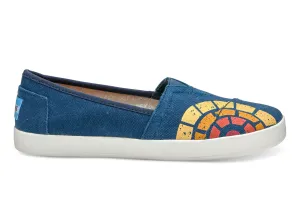 Toms Ctaop Navy Washed Women's Avalon Slip-ons Shoes Bernie Mev Slip On Sneaker
