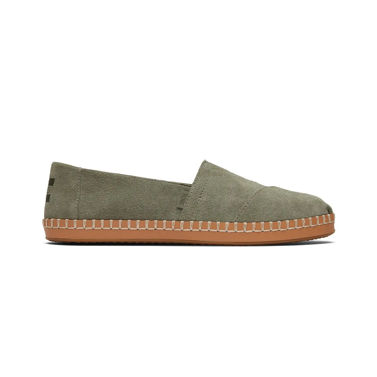 TOMS Espadrille Alpargata Leather Wrap Women - Vetiver Grey Suede Canvas Glitter Slip Sneakers
