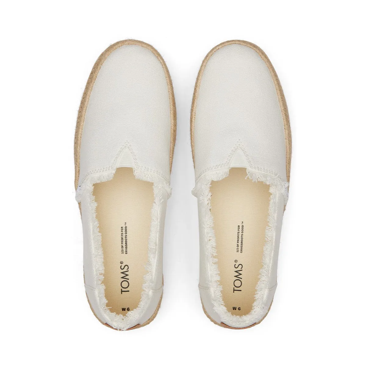 TOMS Espadrille Valencia Women - White Canvas Shoes Fusion Slip On