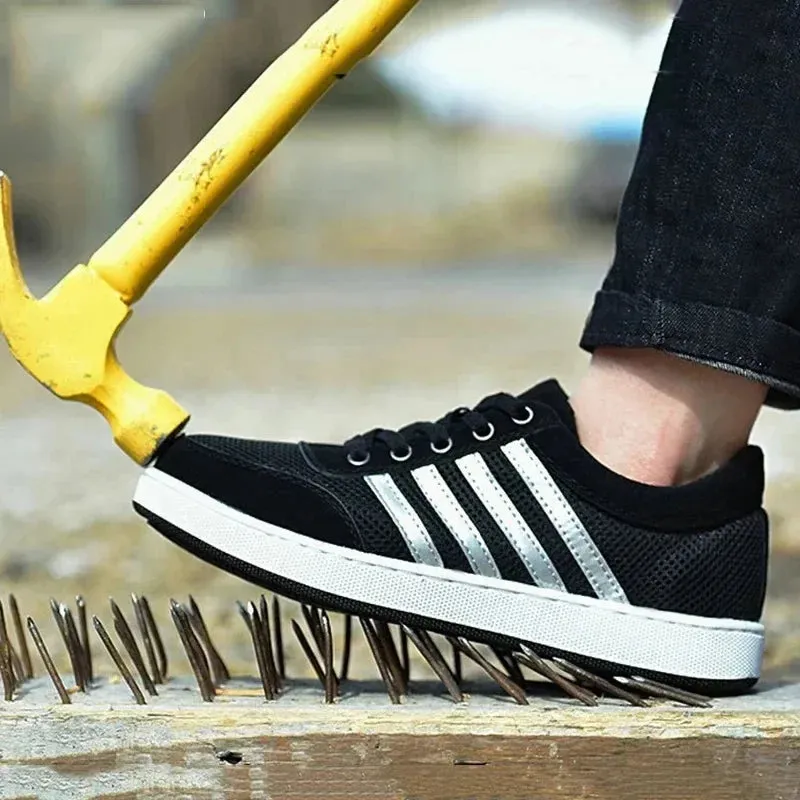 6 Inch Waterproof Work Boots Black Leather Construction Work Safety Shoes Men Steel Toe