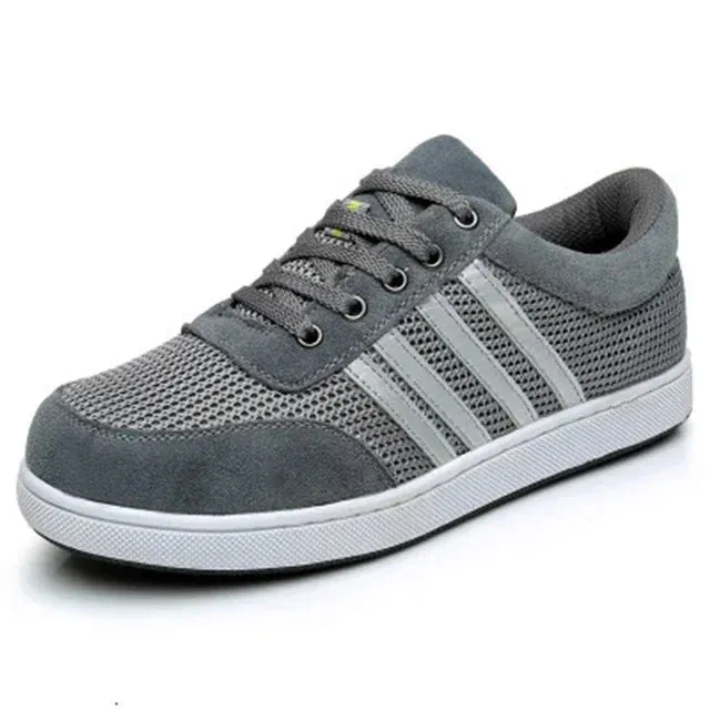 Black Leather Construction Work Safety Shoes Men Steel Toe Best Work Boots For Fallen Arches