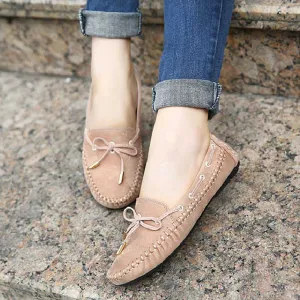Loafers Coach Top Sale Elegant Women Flat Shoes Fashion Summer Spring Bowtie Loafers Ladies Suede Slip On Lady Ballet Shoes Soft moccasins