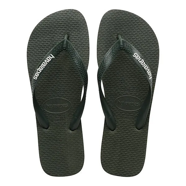 Slippers For Vegans HAVAIANAS LOGO FILETE - GREEN OLIVE