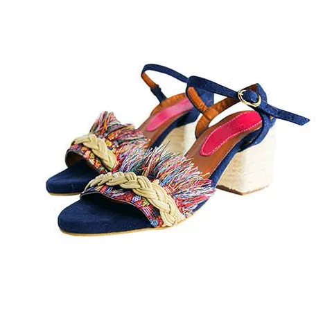 Silvia Cobos LOURDES Ankle Strap Chunky Heels Sandals Slip-on