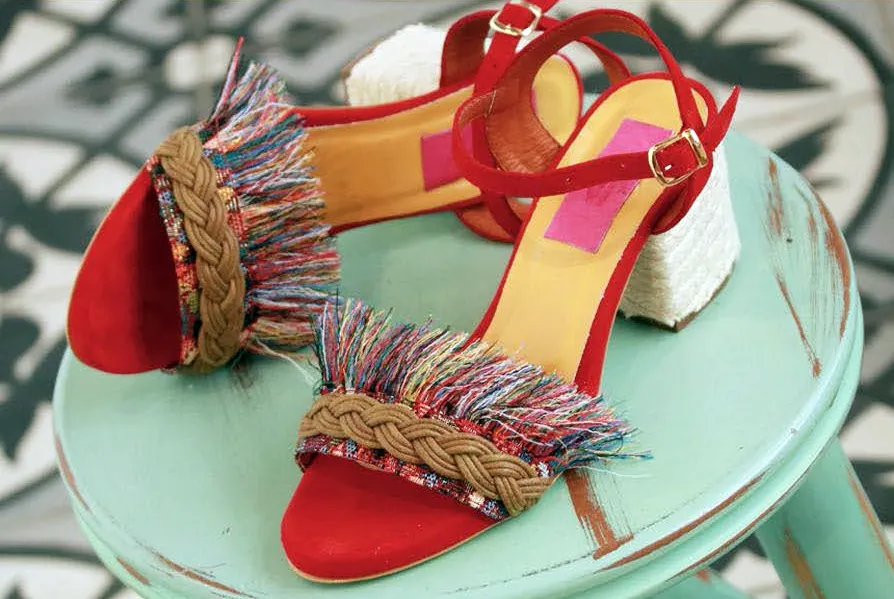 Japanese Samurai Sandals Silvia Cobos LOURDES Ankle Strap Chunky Heels