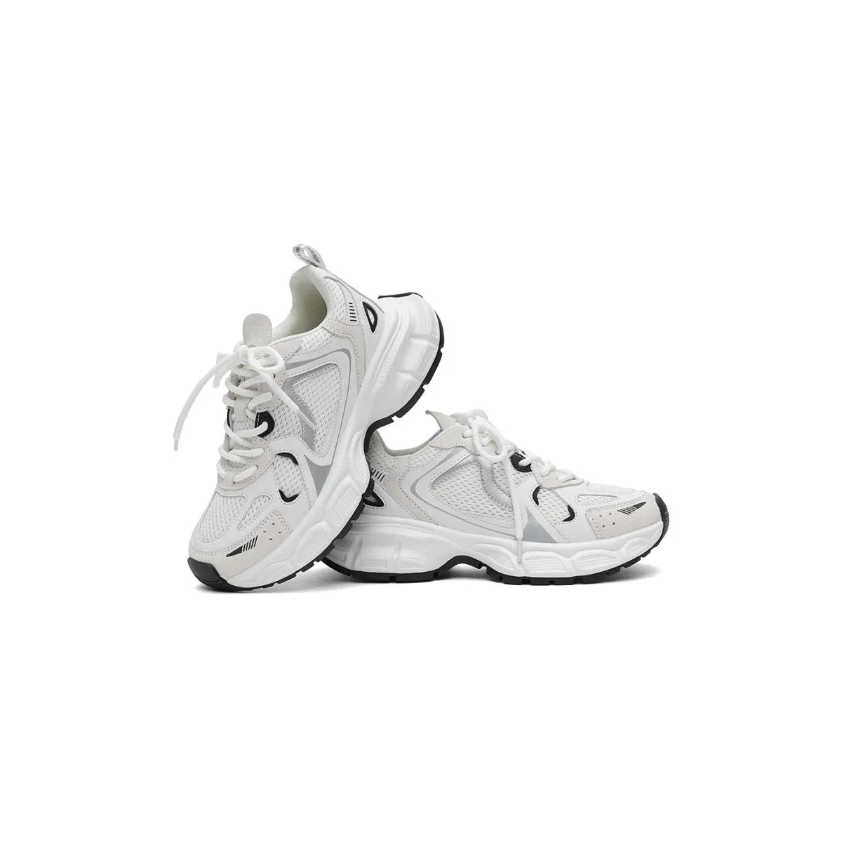 Silver Puma Sneakers Breathable Athletic Chunky Sneakers