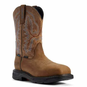 Best Composite Toe Work Boots For Concrete Men's Workhog XT Square Toe H2O CT Brown by Ariat 10031483