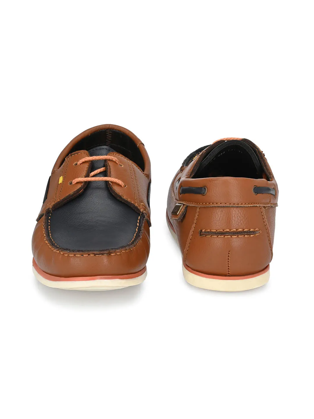 Hitz Men's Tan Synthetic Slip-On Casual Boat Shoes Railroad Work Boots