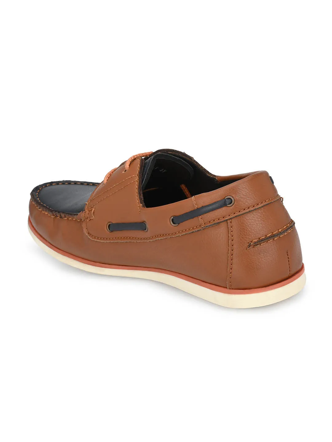 Hitz Men's Tan Synthetic Slip-On Casual Boat Shoes 8 Inch Vs 6 Inch Work Boots