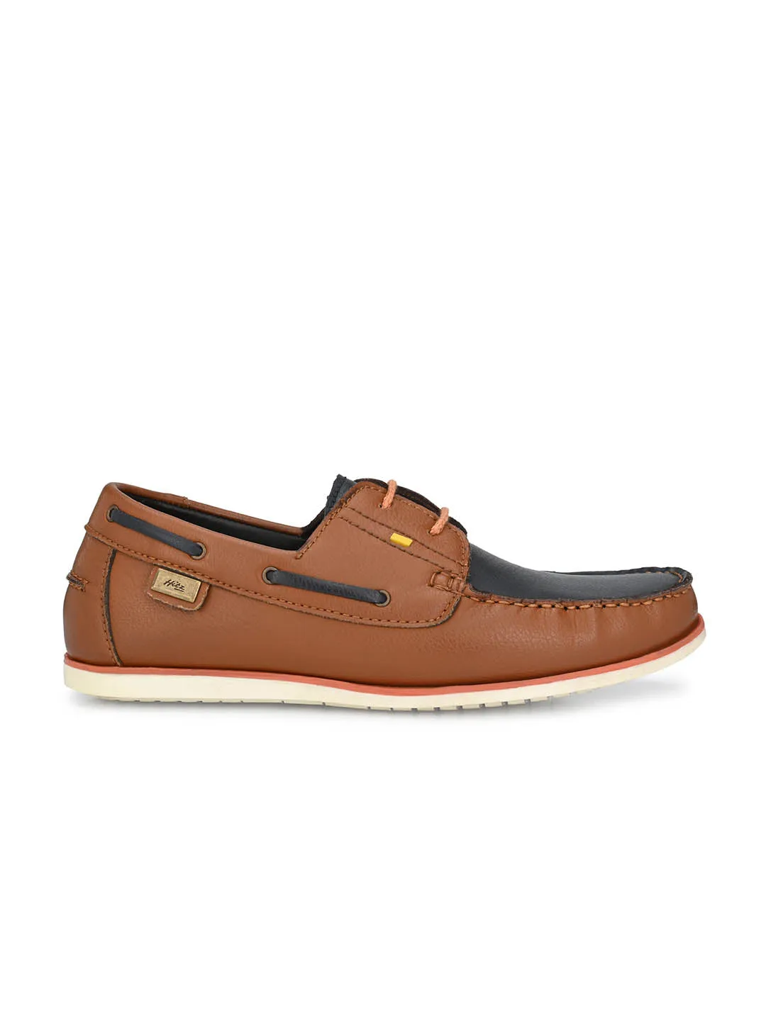 Hitz Men's Tan Synthetic Slip-On Casual Boat Shoes Work Boots With Metatarsal