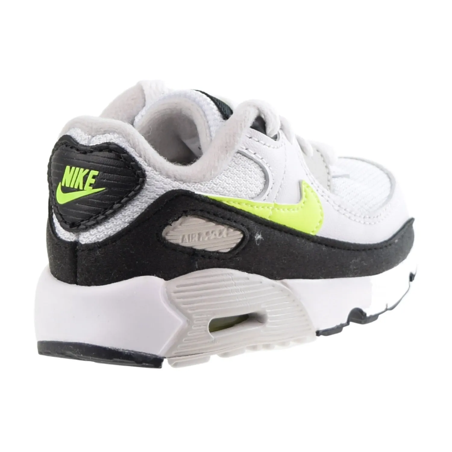Nike Air Max 90 LTR (TD) Toddlers Shoes White-Hot Lime-Black Asics Running Shoes 8.5