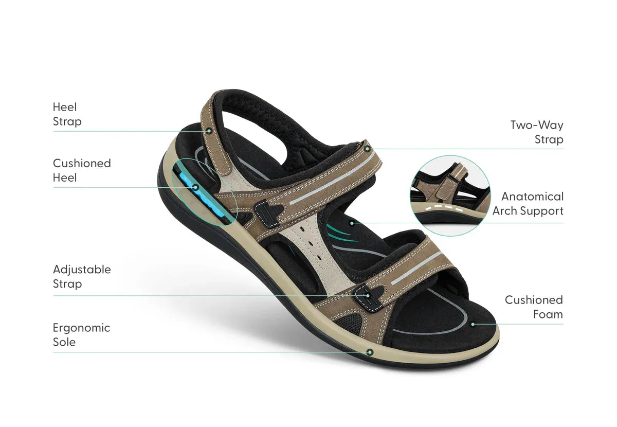 Orthofeet Women Venice - Brown Sandals Golf And Country Club