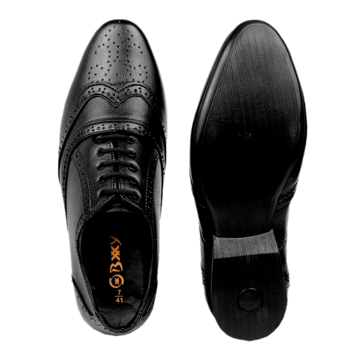 BXXY 3 Inch Elevator Formal Faux Leather Brogue Shoes For Men Open Toe Platform Sandals
