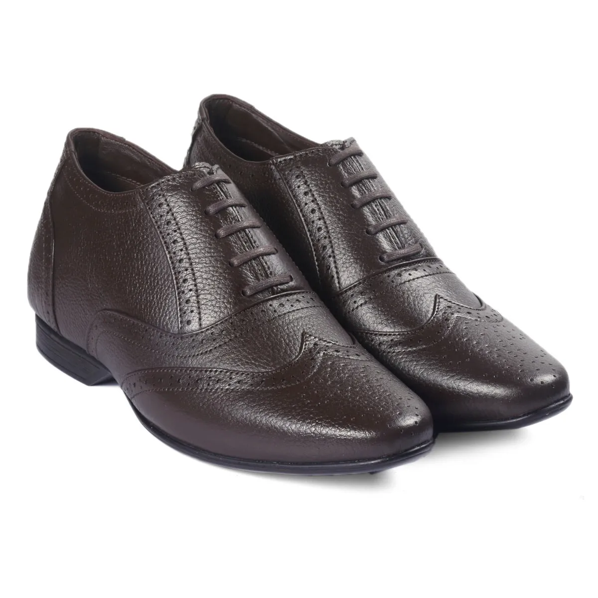 BXXY 3 Inch Elevator Formal Faux Leather Brogue Shoes For Men Kiwi Sandals