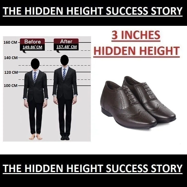 Best Comfortable Sandals BXXY 3 Inch Elevator Formal Faux Leather Brogue Shoes For Men