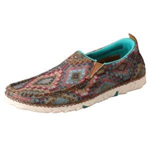 Max Cushioning Slip Ons Twisted X Women's Turquoise Aztec Slip-On Zero X Shoe