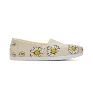 TOMS Espadrille Alpargata Womens - Natural Daisies Slip On Gardening Shoes