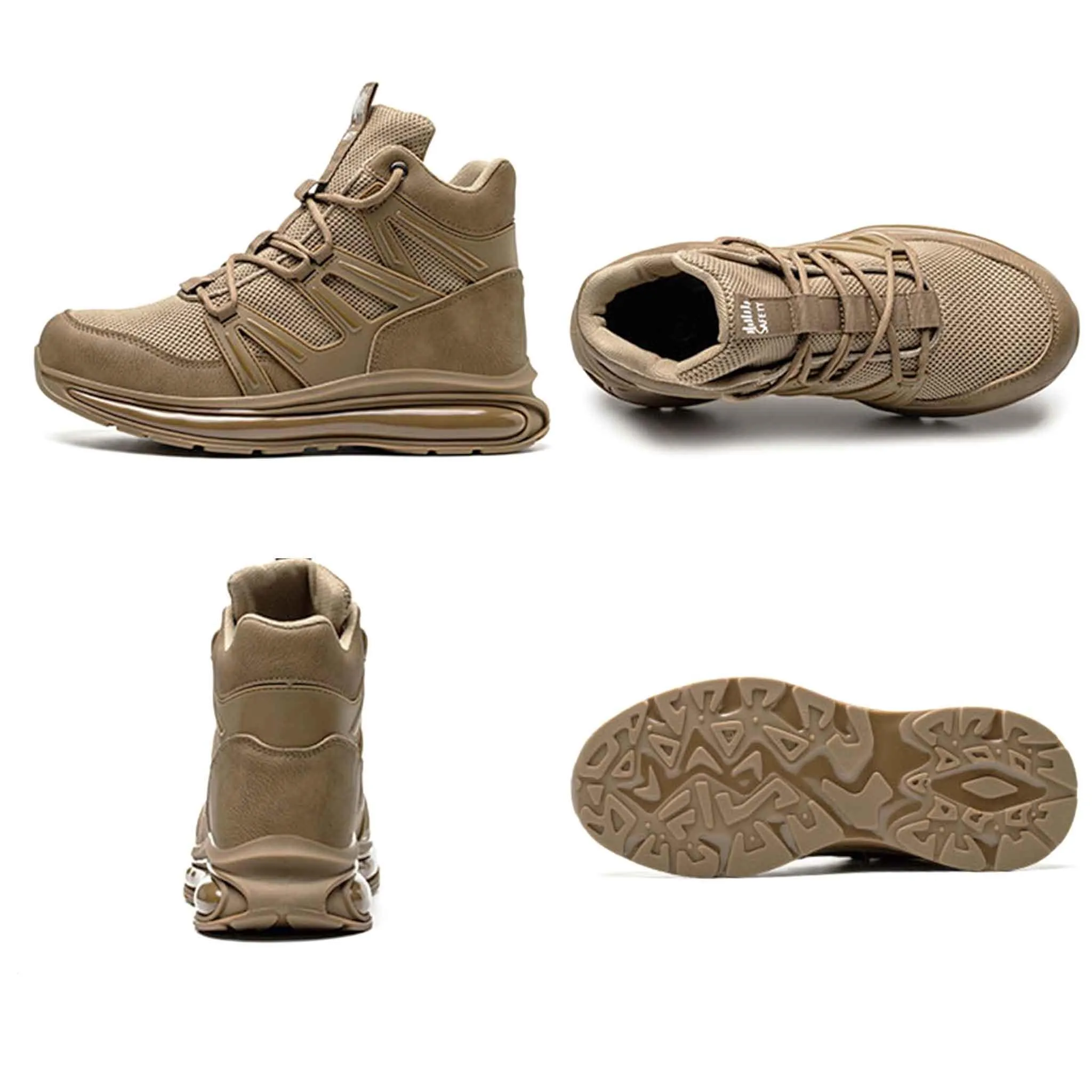 Women's Steel Toe Boots - Full Air-Cushioned Sole | B266 Waterproof Leather Work Boots