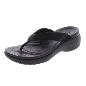 Women's Flip Flops Crocs Womens Capri Slip on Wedge Flip-Flops
