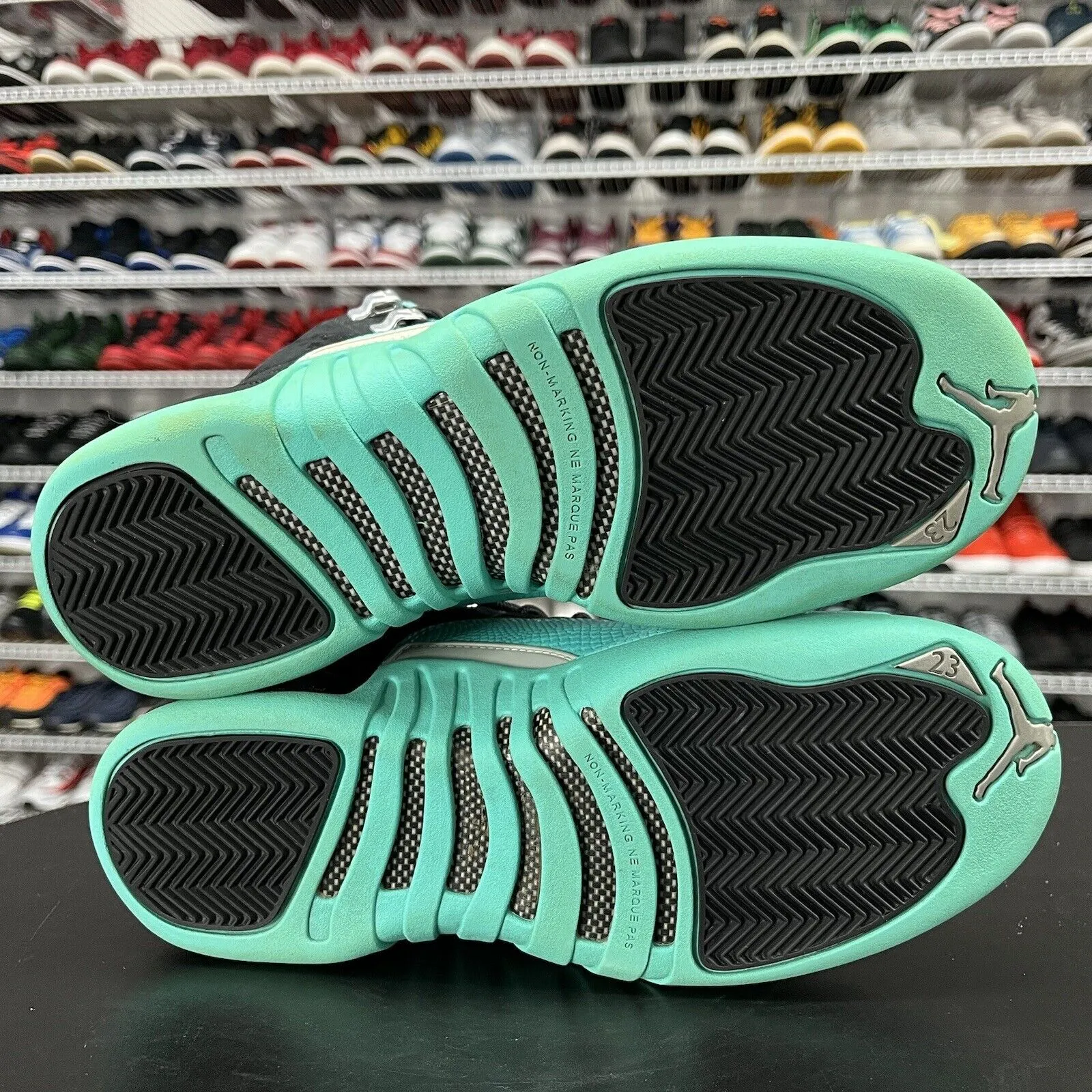 Asics Gel Shoes For Walking Nike Air Jordan 12 Shoes Retro Hyper Jade Black Sneakers 510815-017 Boys Size 7.5Y