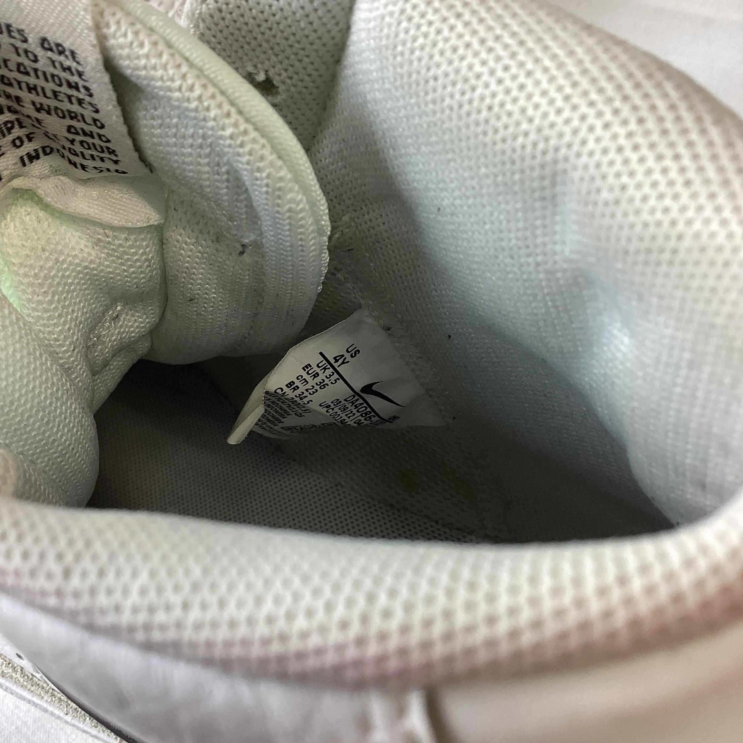 Nike White High Tops With Black Swoosh Size UK 3.5 (EUR36) Asics Gel-foundation 13 Running Shoes