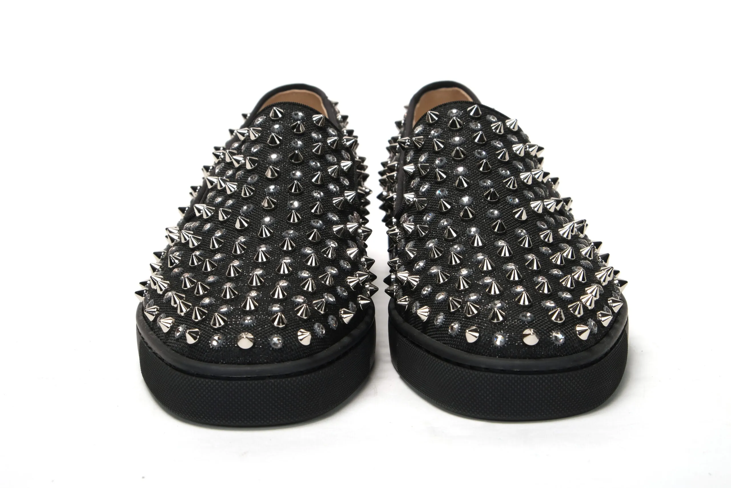 Loafers Allen Edmonds Christian Louboutin Black/Crystal Sv Version Roller 1c1s Flat Shoes