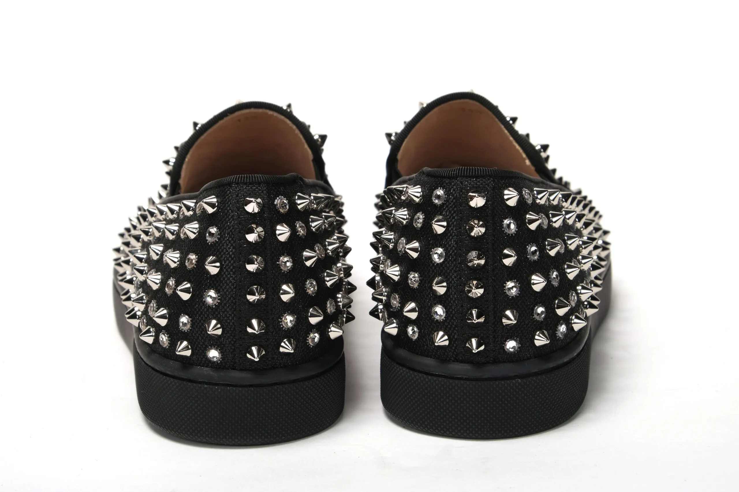 Loafers With Buckle Christian Louboutin Black/Crystal Sv Version Roller 1c1s Flat Shoes