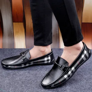 Bxxy's Trendiest Buckle Loafers for Men Faux Leather Chunky Heel Loafers