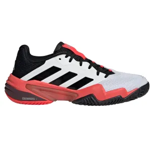 Adidas Barricade 13 Mens Tennis Shoes - Cloud White/Core Black/Lucid Red Adidas Slip On Skate Shoes