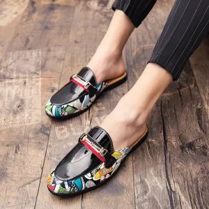 Rene Caovilla Loafers UYO Men's Mules Faux Leather Backless Loafers