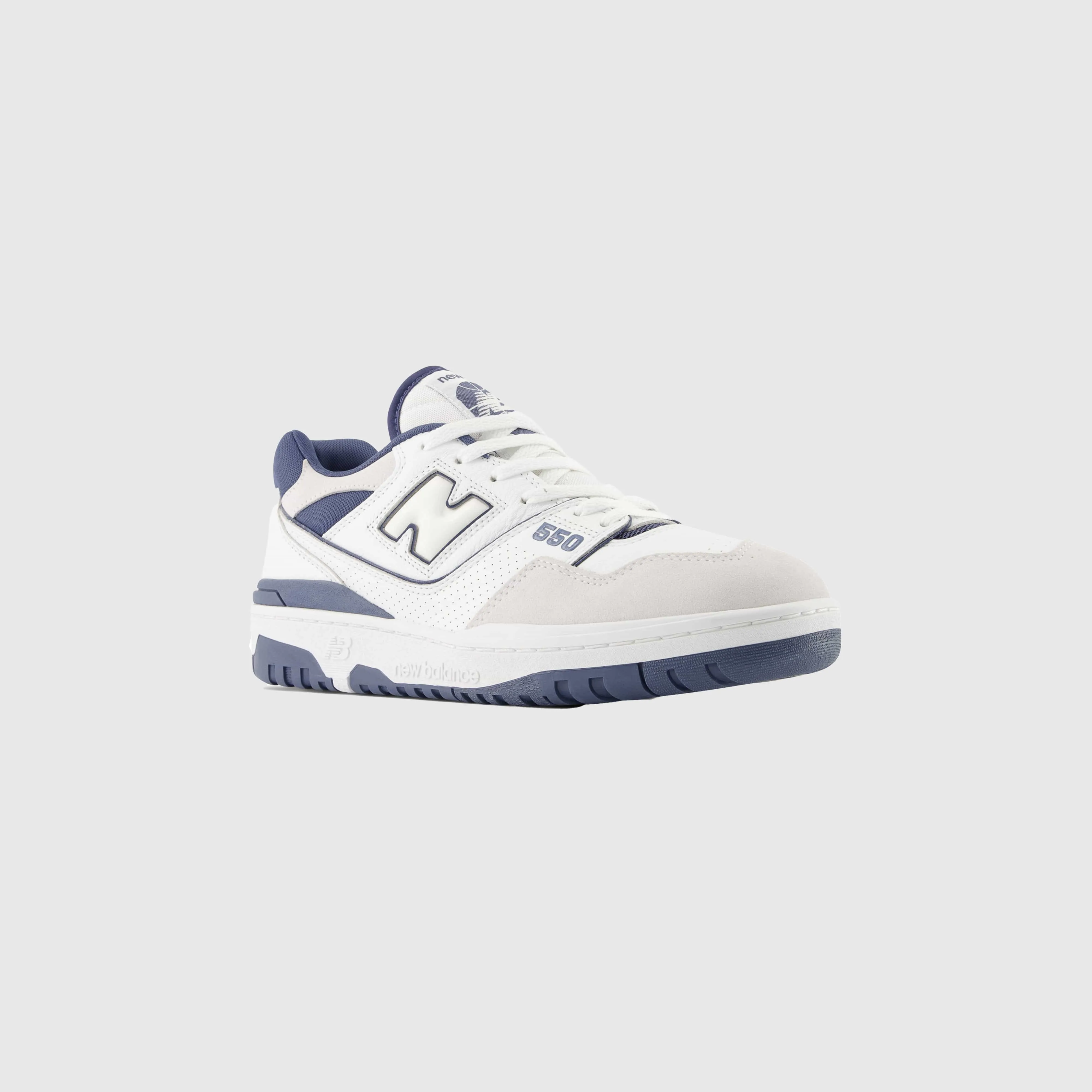 New Balance 550s All White New Balance 550 - White / Vintage Indigo