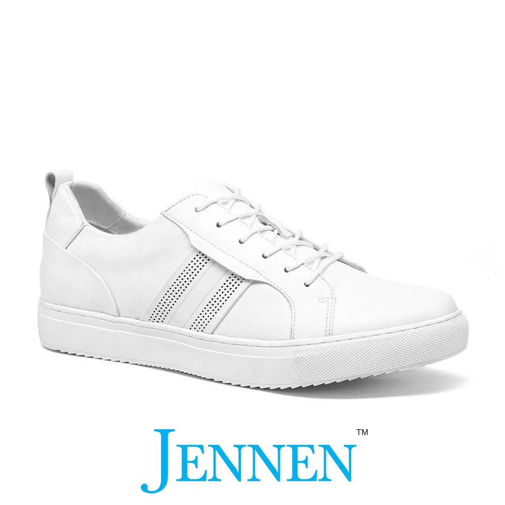 Gym Sneakers Mr. Sacil Beta White 6cm | 2.4 inch Taller Men's Gym Style Shoes Height