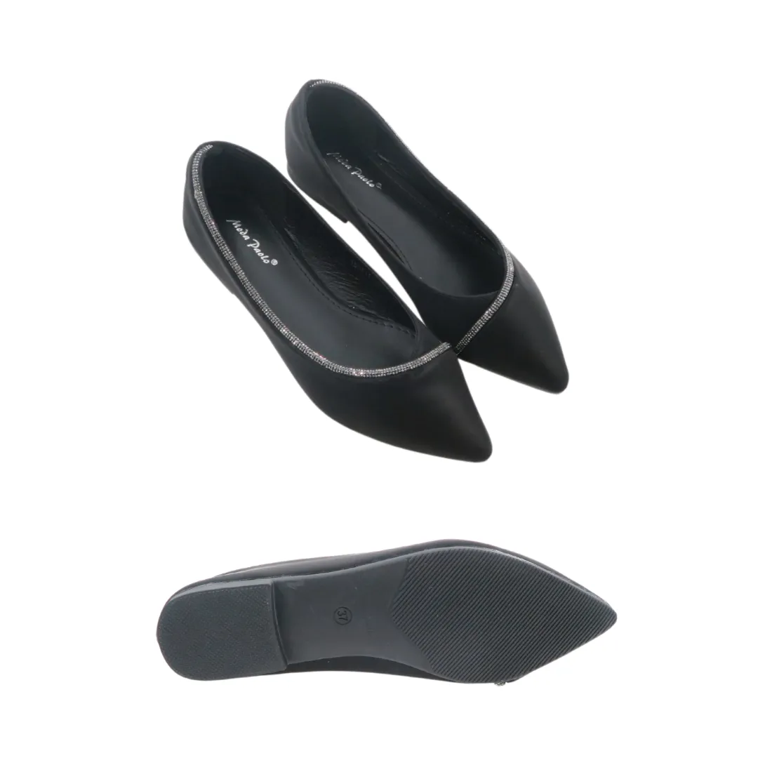Flat Shoes Nevada Hitam Women Pointed Toe Flat Shoes (35071T)