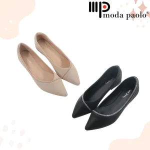 Gold Flat Slingback Shoes Women Pointed Toe Flat Shoes (35071T)
