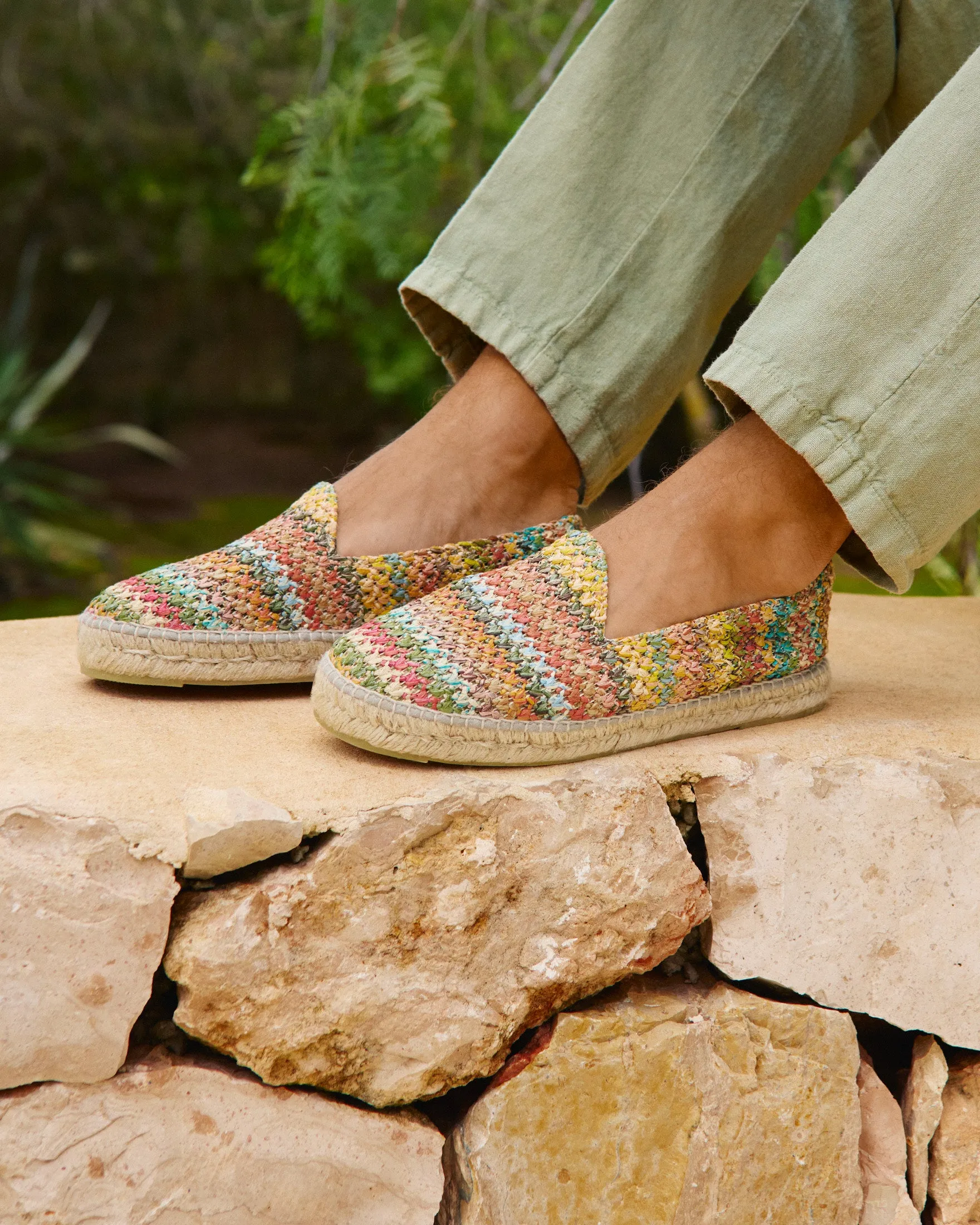 Woven Raffia Espadrilles - H34C0 - Yucatn Multicolor Cushion Comfot Slippers