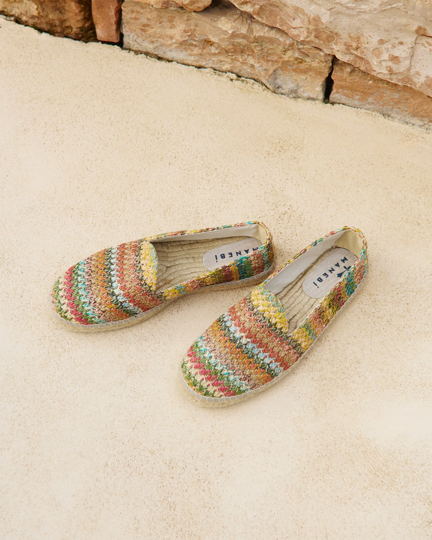 Floral Slippers Woven Raffia Espadrilles - H34C0 - Yucatn Multicolor