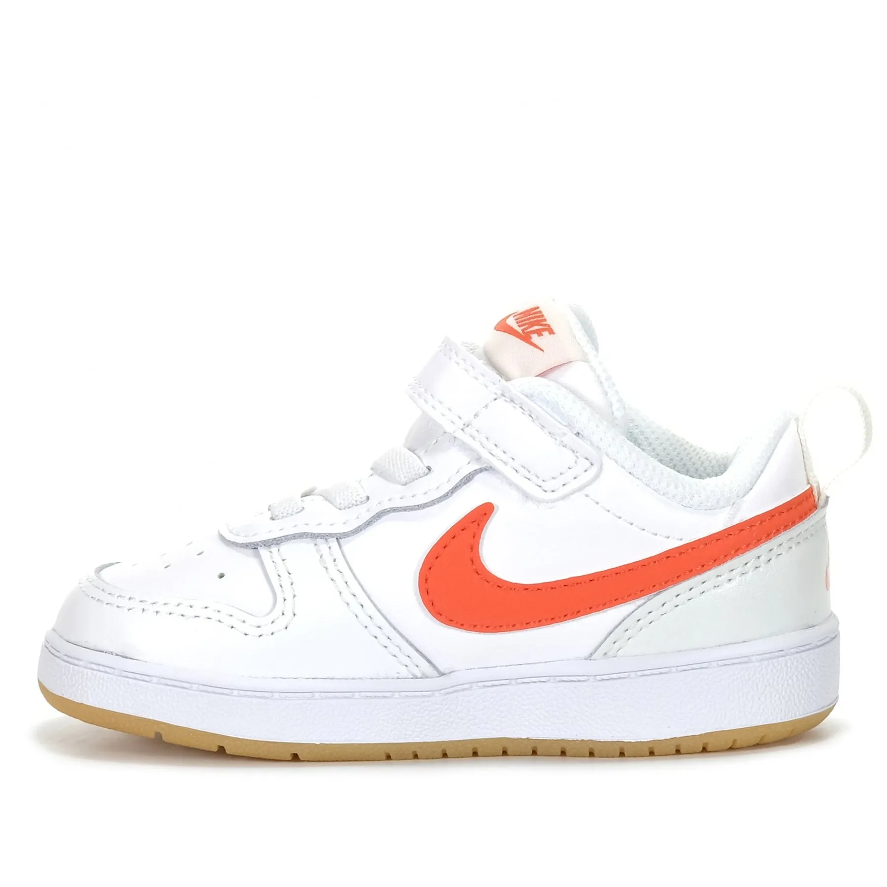 NIKE INFANT Court Borough Low 2 (TDV) White/Orange Asics Vs Nike Shoes