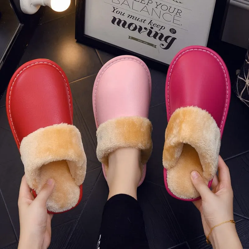 Waterproof PU Leather Outsole Slippers Misha Slippers