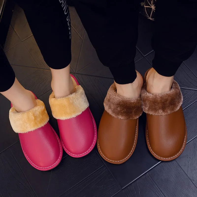Lamo Ladies Slippers Waterproof PU Leather Outsole Slippers