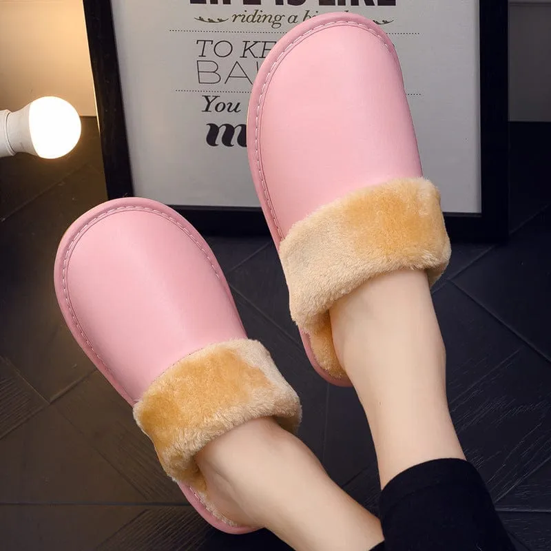 Waterproof PU Leather Outsole Slippers Slippers $25
